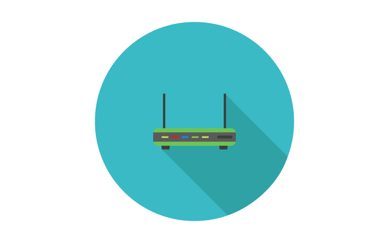Router illustrated on a white background Vector Graphic