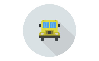 School bus in vector on a white background