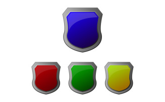 Shield illustrated on a white background in vector and colored