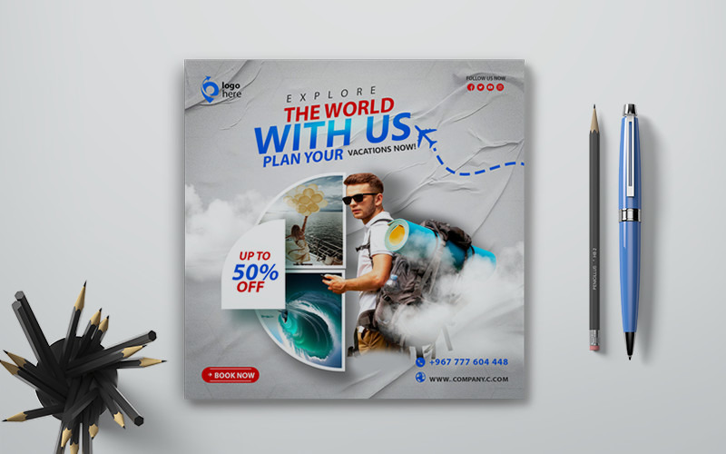 Tourist Travel Agency Flyer Template-Another Corporate Identity