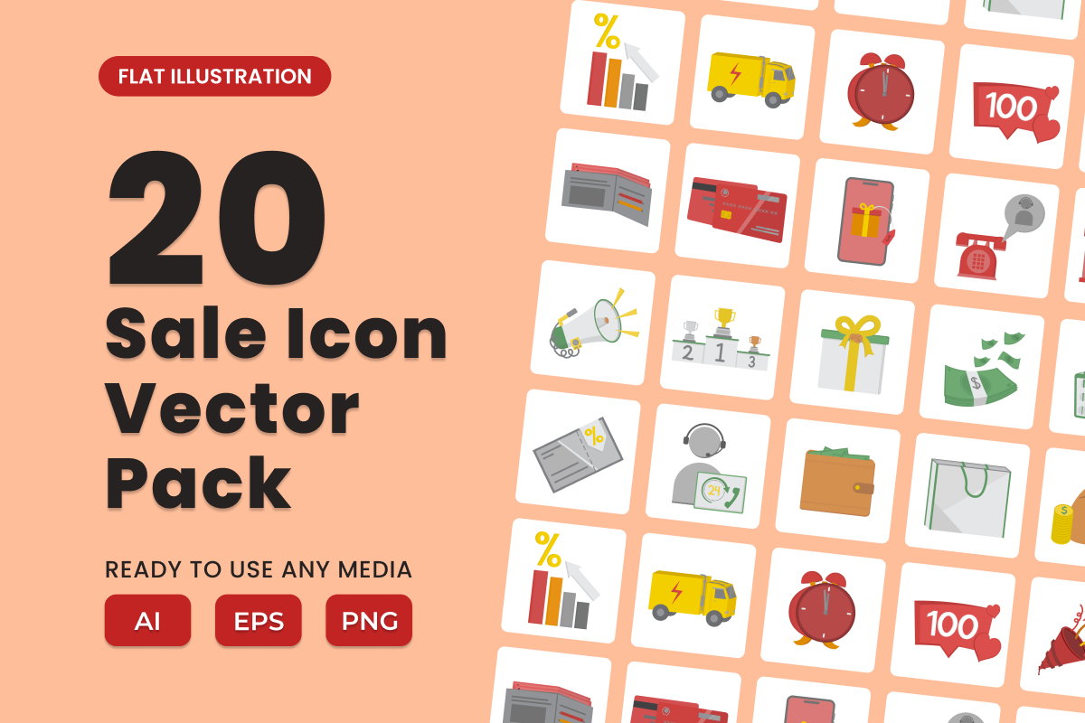 Sale 2D Icon Illustration Set Vol 2