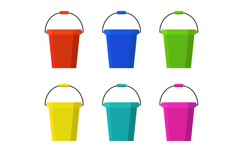 Bucket on white and colored background Vector Graphic