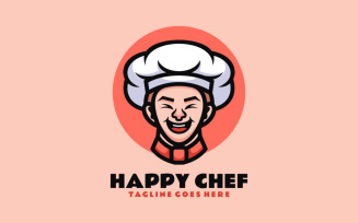 Happy Chef Mascot Cartoon Logo