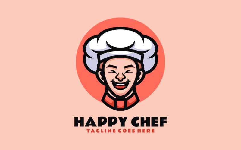 Happy Chef Mascot Cartoon Logo Logo Template