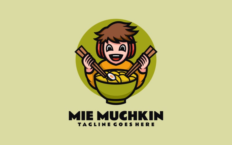 Mie Muchkin Mascot Cartoon Logo Logo Template