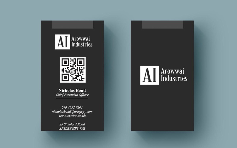Minimal Vertical Business Cards Corporate Identity