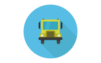School bus in vector on white and colored background