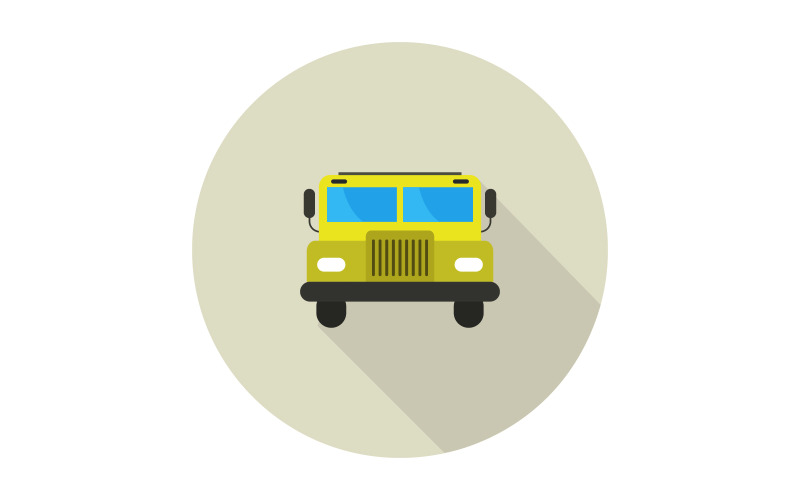 School bus on white and colored background Vector Graphic
