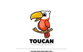 Toucan mascot cartoon design logo