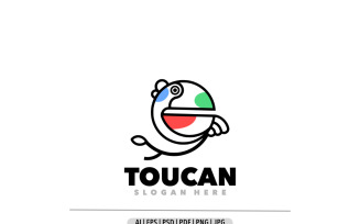 Toucan outline logo design template