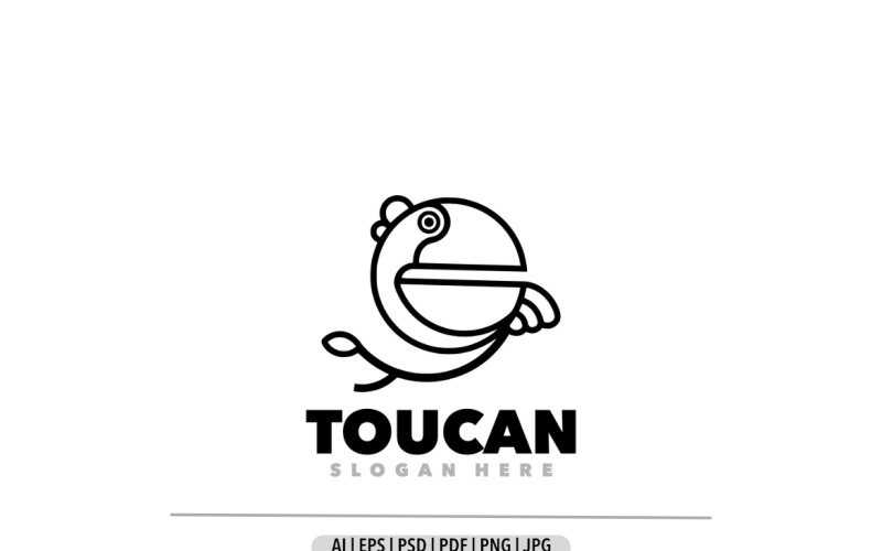 Toucan simple design outline logo Logo Template