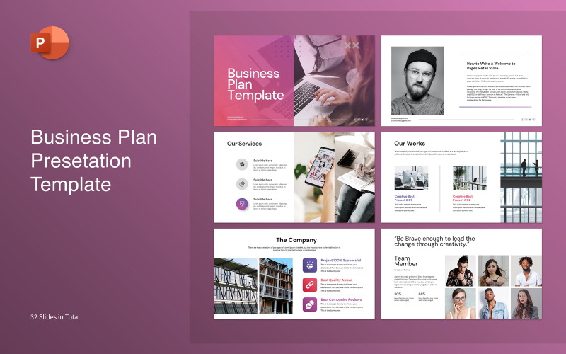Biz Plan presentation template PowerPoint Template