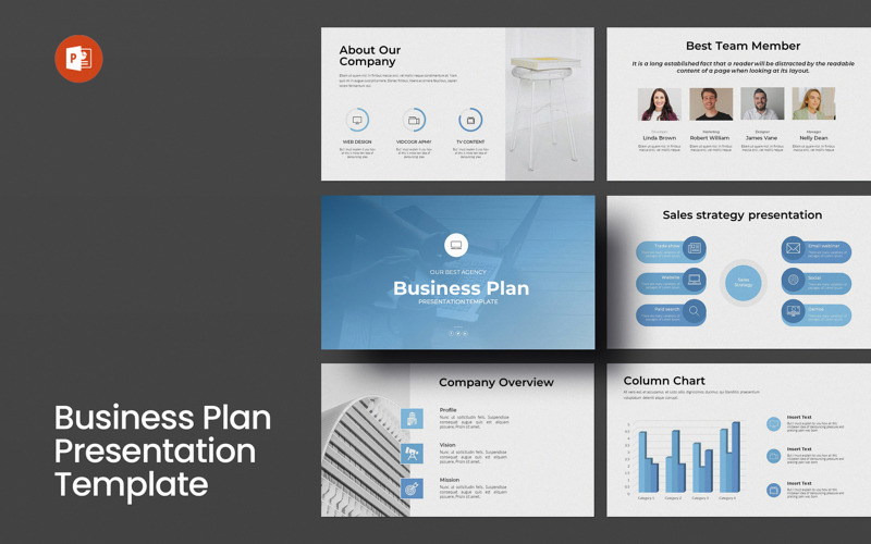 Business Plan Presentation Layout Template PowerPoint Template