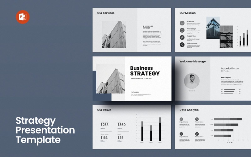 Business Strategy Presentation Layout Template PowerPoint Template