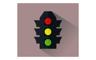 Colorful traffic light in vector on background