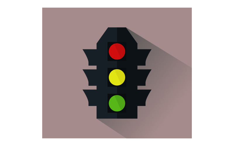 Colorful traffic light in vector on background Vector Graphic