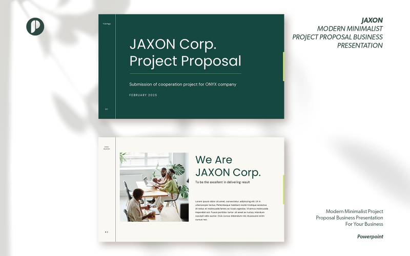 Jaxon – Modern Minimalist Project Proposal Business Presentation PowerPoint Template
