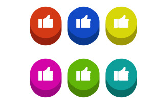 Like button illustrated on a white background in vector
