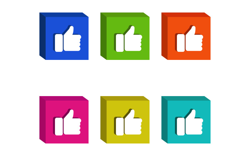 Like button illustrated on a white background Vector Graphic