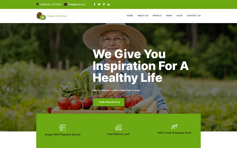 Organic Nutrition & Health Services Landing HTML Template Landing Page Template