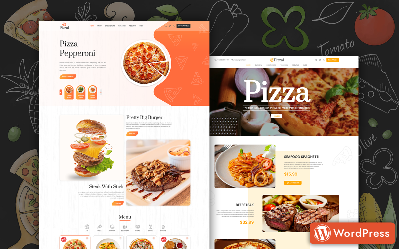 Pizzal - Fast Food and Restaurant WordPress Theme WooCommerce Theme