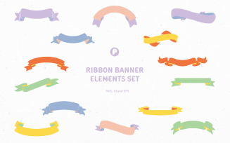 Ribbon Banner Elements Set