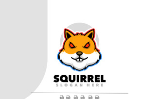 Squirrel angry mascot cartoon logo