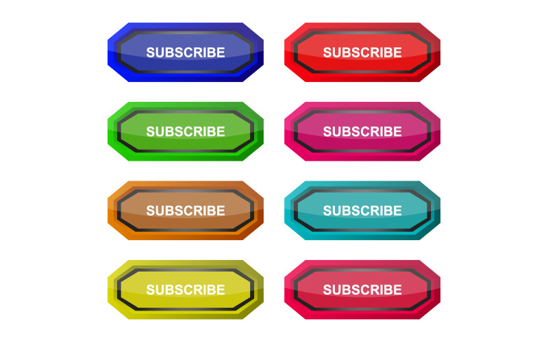 Subscribe button in vector on white background Vector Graphic