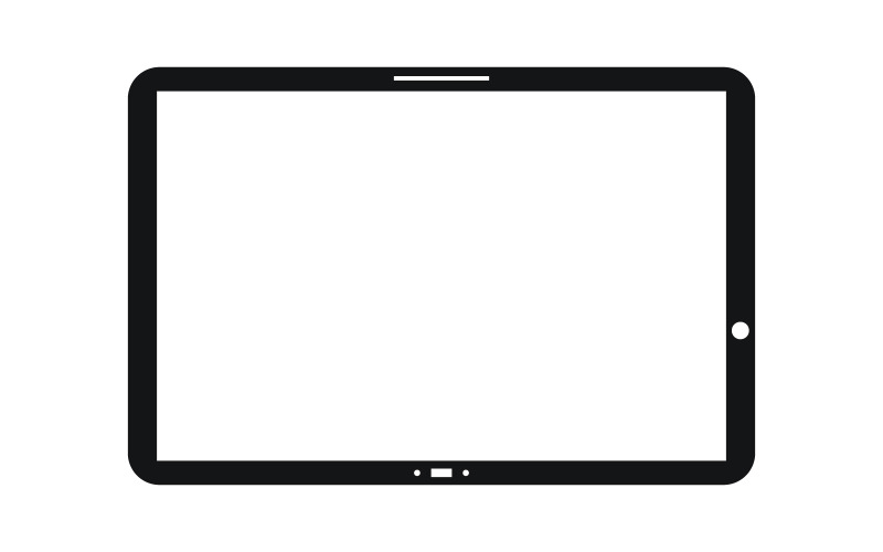 Tablet in vector on white and colored background Vector Graphic