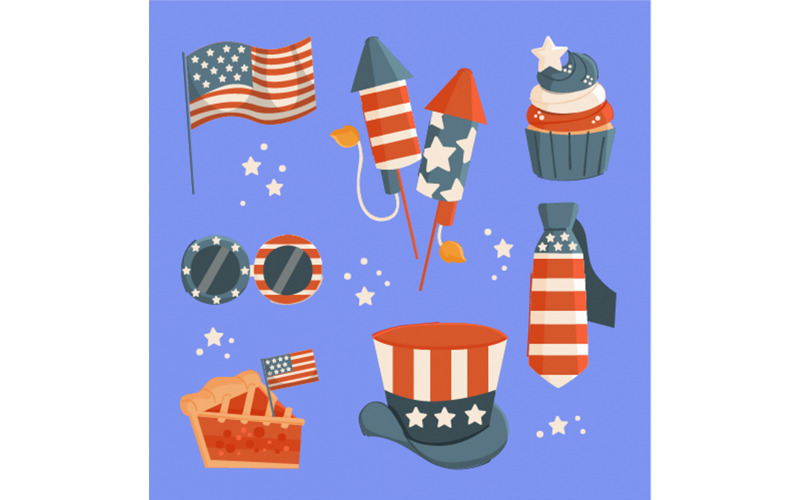 4th July Elements Collection Illustration