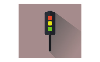 Traffic light colorful in vector on white background