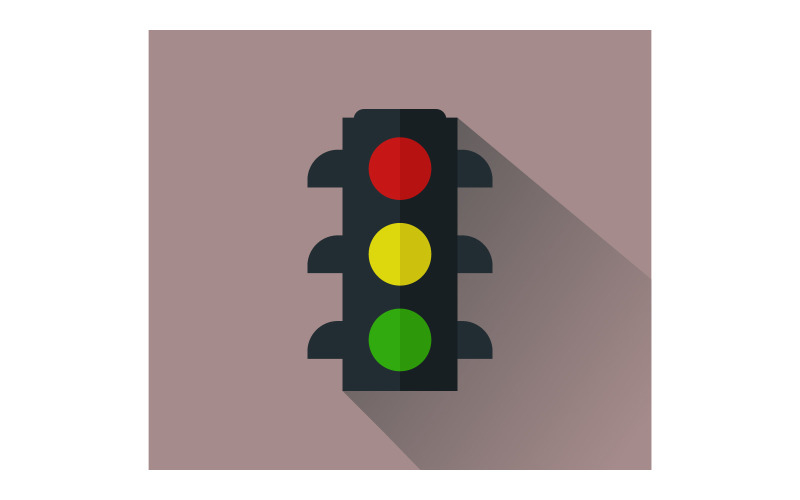 Traffic light in vector on background Vector Graphic