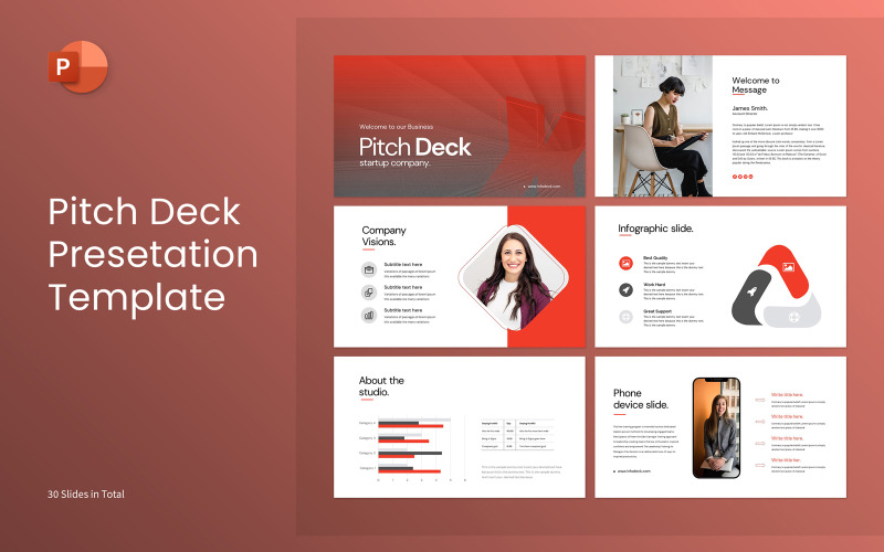 Business Pitch Deck Presentation Template PowerPoint Template