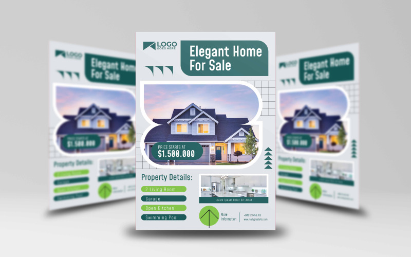Elegant Home For sale Flyer Template 3 Corporate Identity