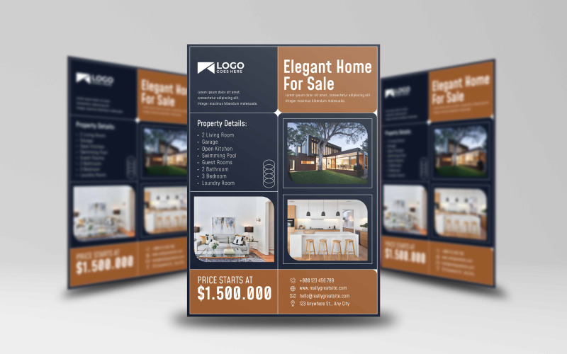 Elegant Home For sale Flyer Template Corporate Identity