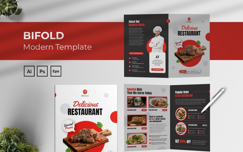 Food Promotion Bifold Brochure Corporate Identity