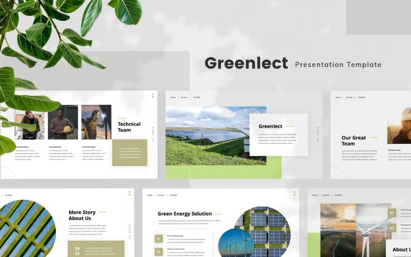 Greenlect — Renewable Energy Powerpoint Template PowerPoint Template