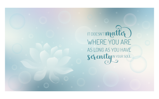 Inspirational Background Image 14400x8100px In Blue Pastel Color Scheme With Message About Serenity