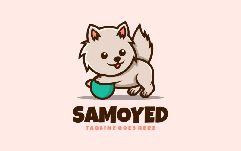 Samoyed Mascot Cartoon Logo 2 Logo Template