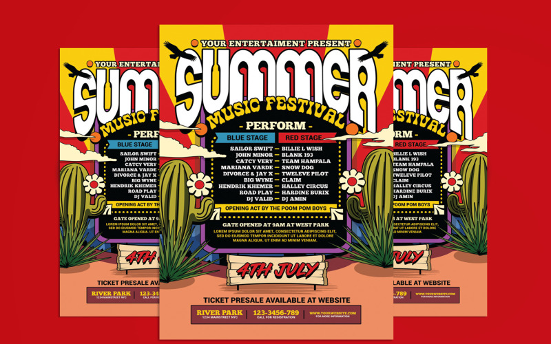 Summer Music Festival Flyer Template Corporate Identity