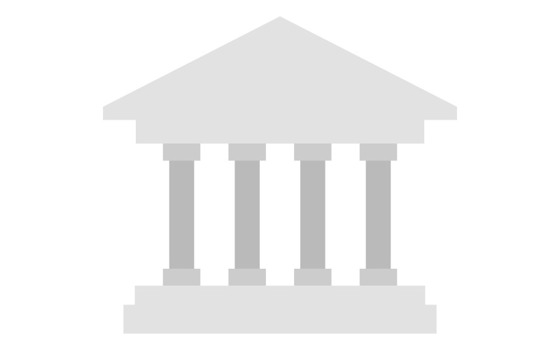 Greek temple illustrated on background and colored Vector Graphic