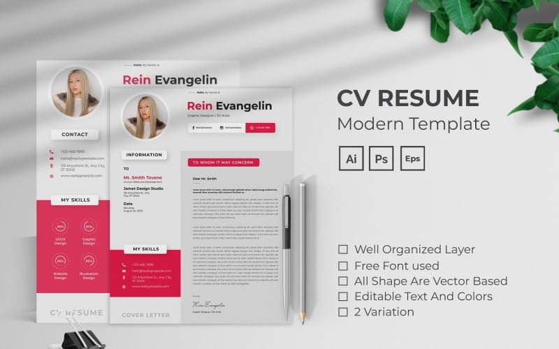 Modern Business CV Resume Certificate Template