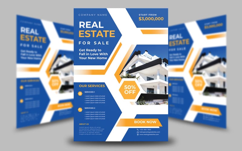 Real Estate For Sale Flyer Template Corporate Identity