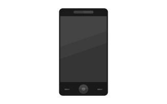 Smartphone illustrated on a white background in vector and colored