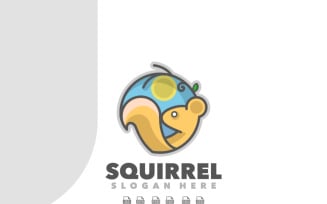Squirrel funny label mascot cartoon