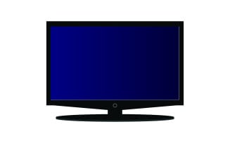 Television illustrated and in vector on colored and background