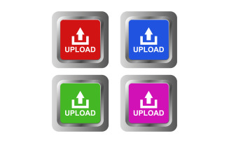 Upload button illustrated on background in vector and colored
