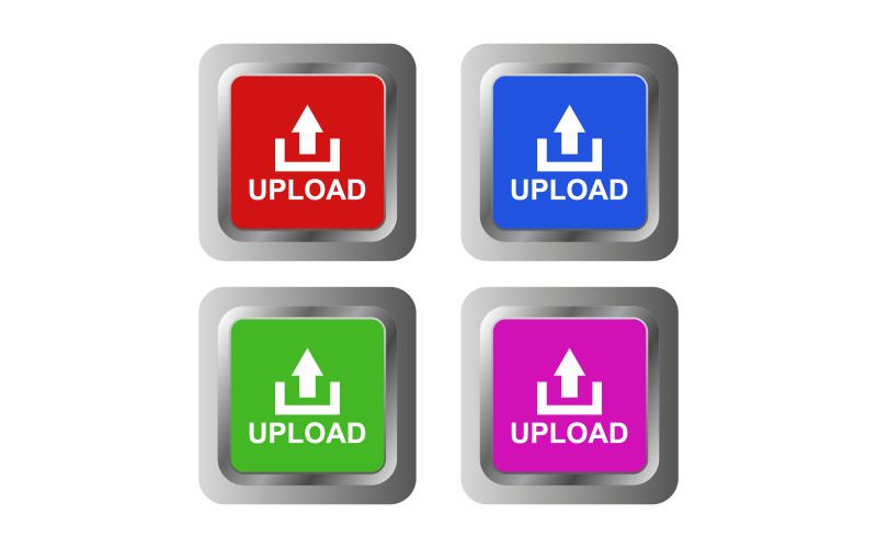 Upload button illustrated on background in vector and colored Vector Graphic