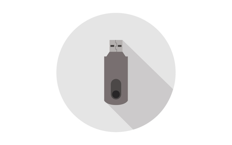Usb drive illustrated on background in vector and colored Vector Graphic