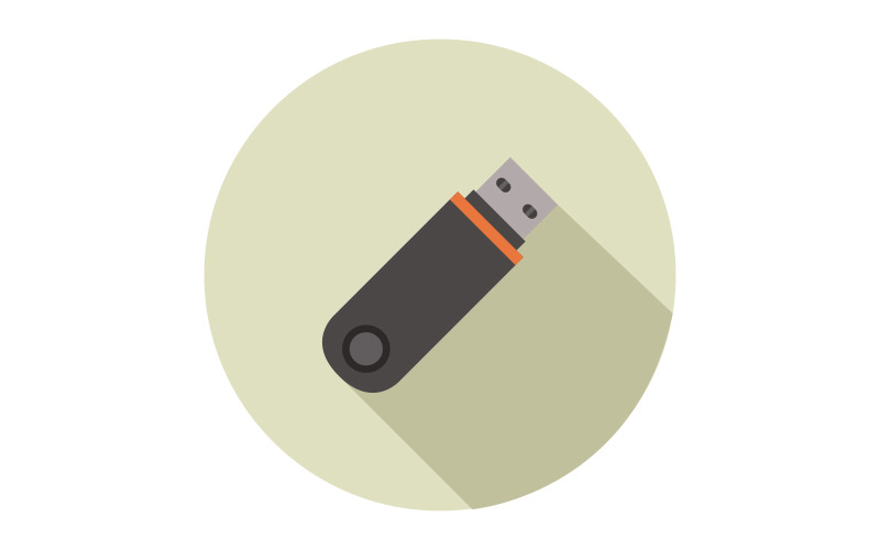 Usb drive on background in vector and colored Vector Graphic